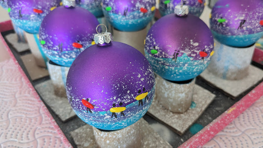 The Purple Hand Painted Bauble Creation Process