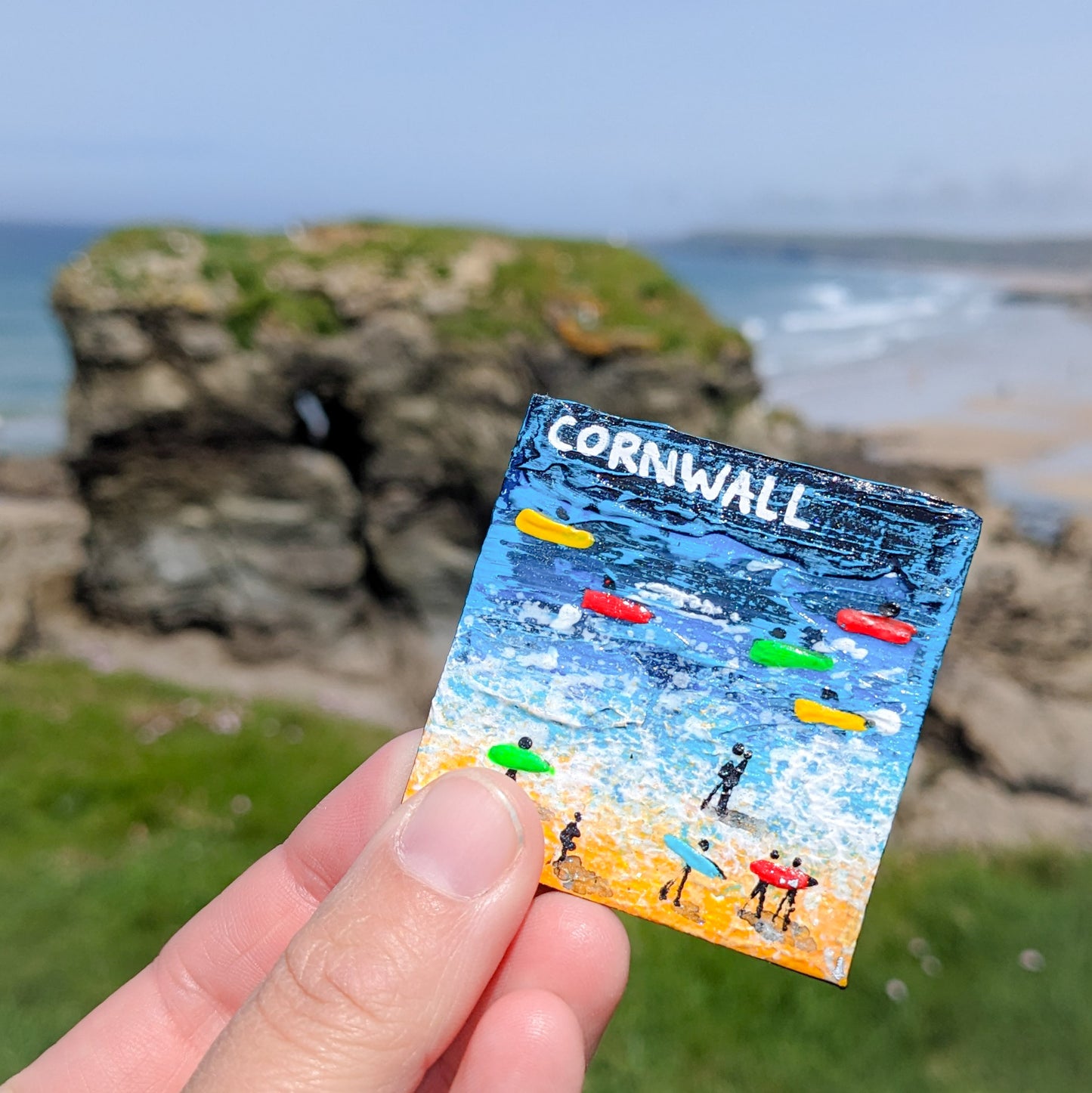 Hand Painted Fridge Magnet - Cornwall