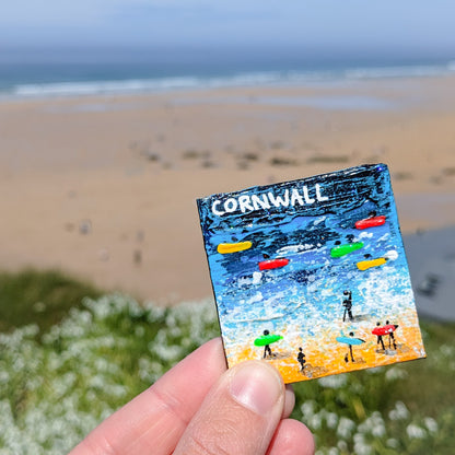 Hand Painted Fridge Magnet - Cornwall