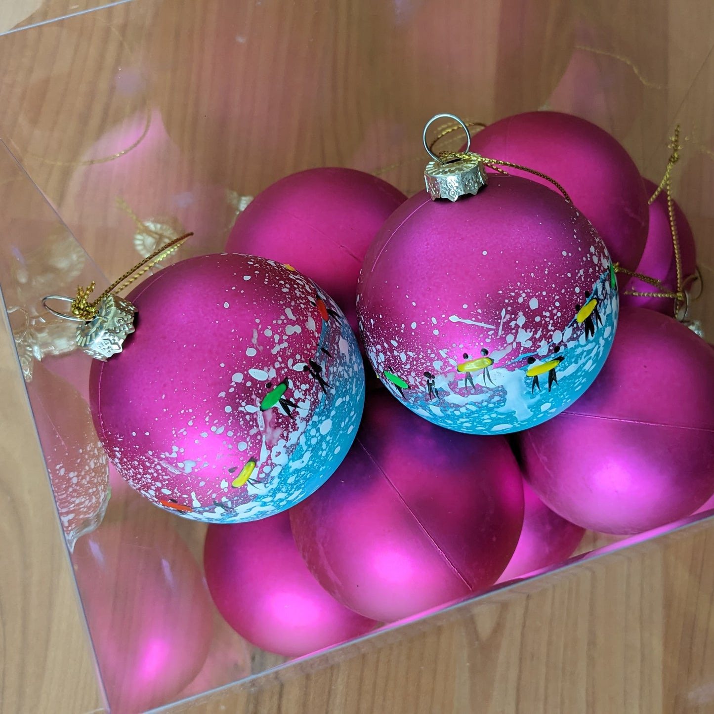 Hand Painted Bauble - Pink - Porthcurno