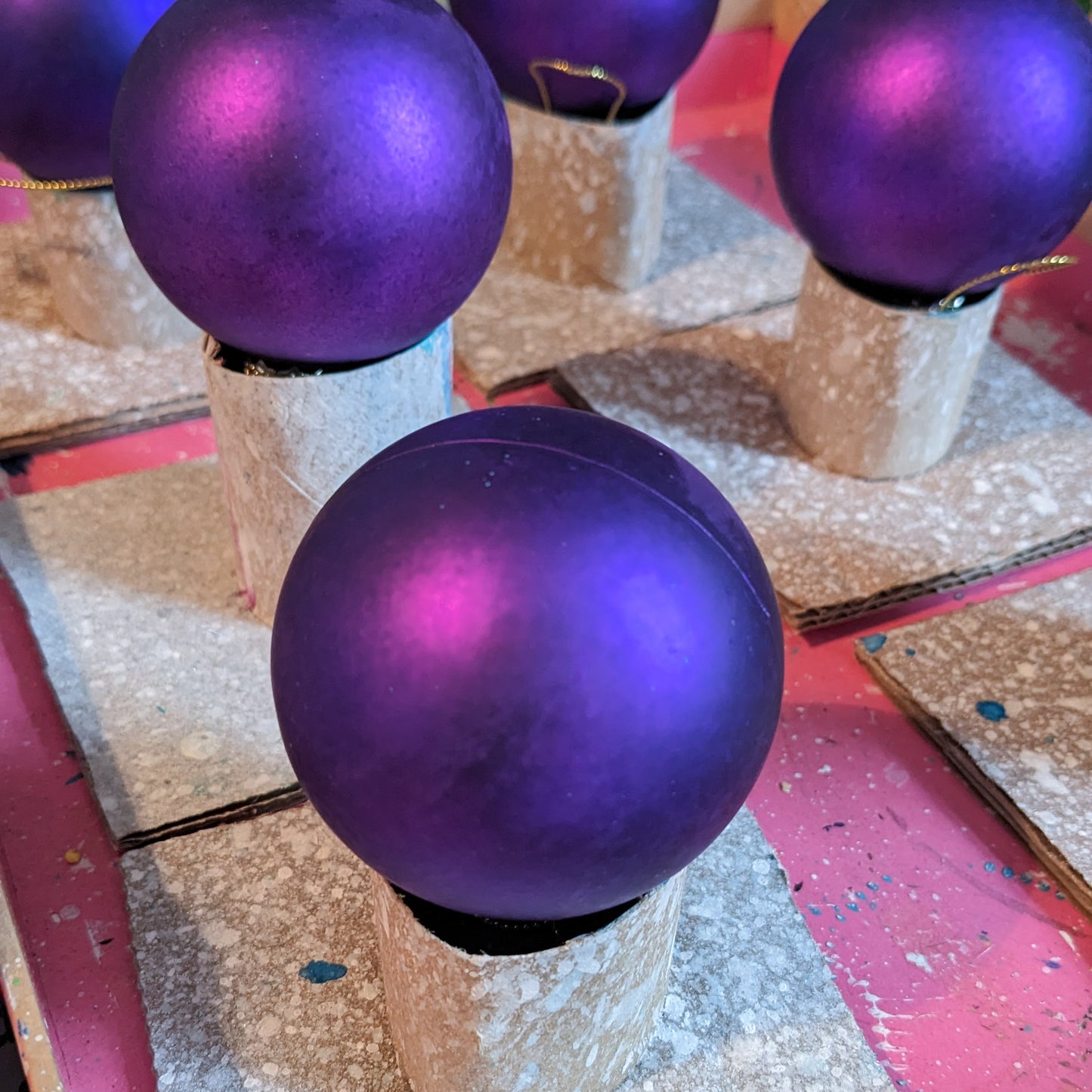 Hand Painted Bauble - Purple - Holywell Bay