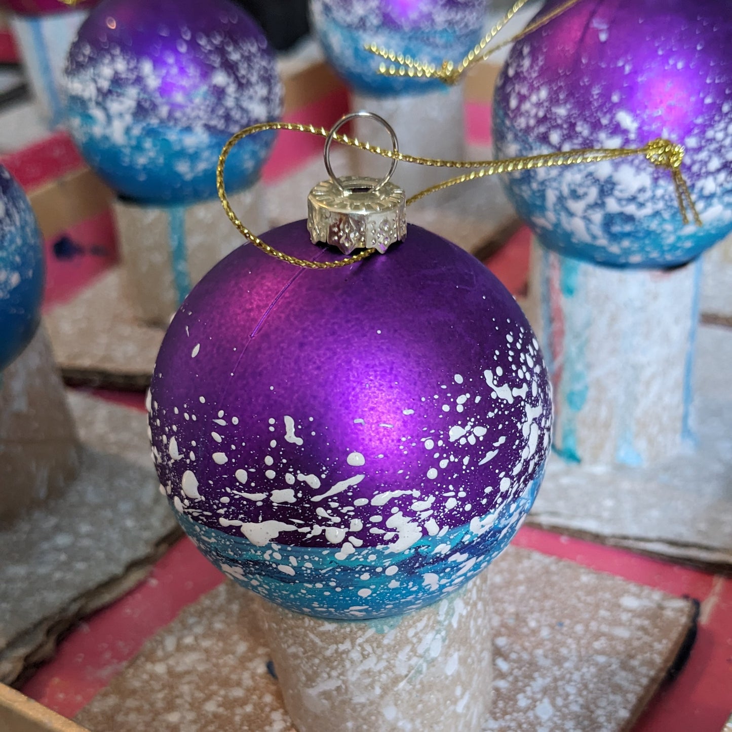 Hand Painted Bauble - Purple - Porthcurno