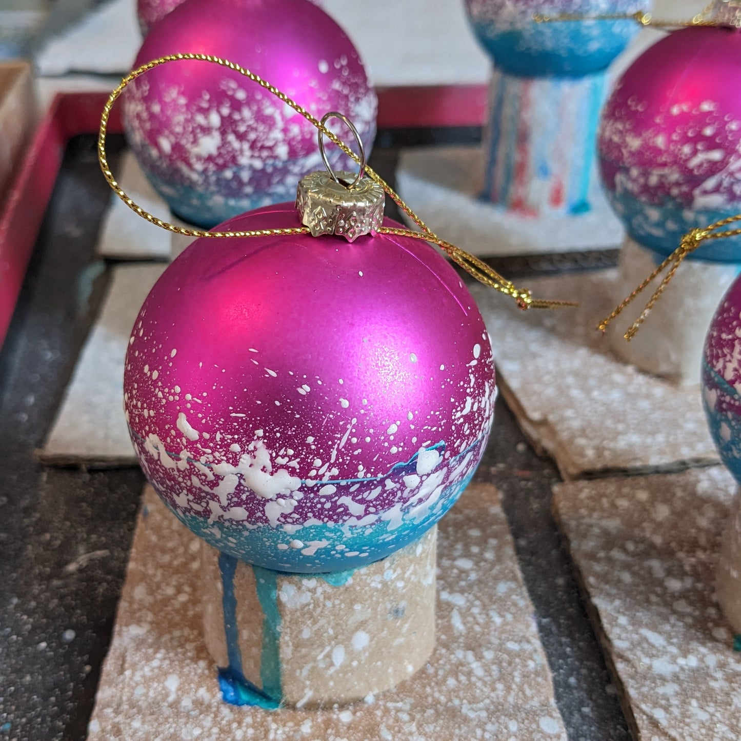 Hand Painted Bauble - Pink - Porthcurno