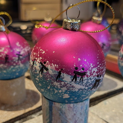 Hand Painted Bauble - Pink - Porthcurno