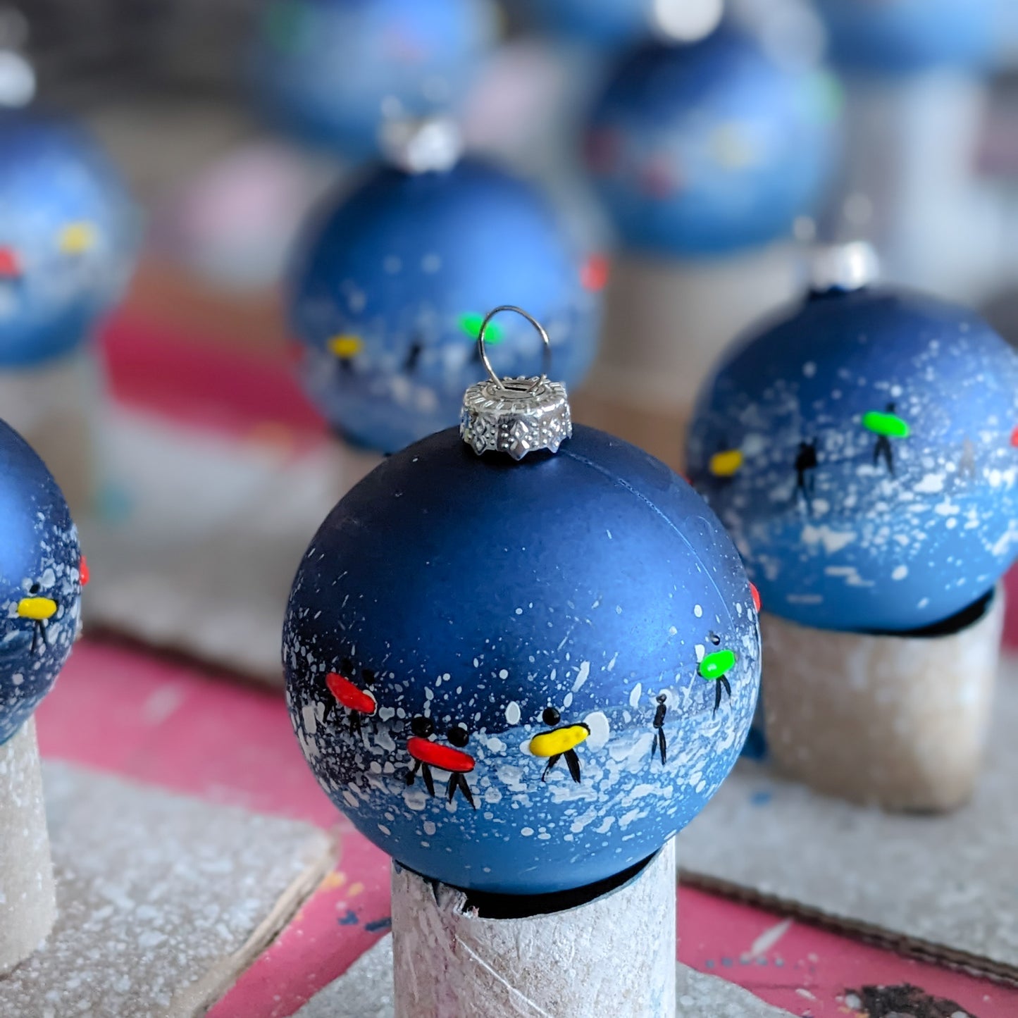 Hand Painted Bauble - Dark Blue - Cornwall