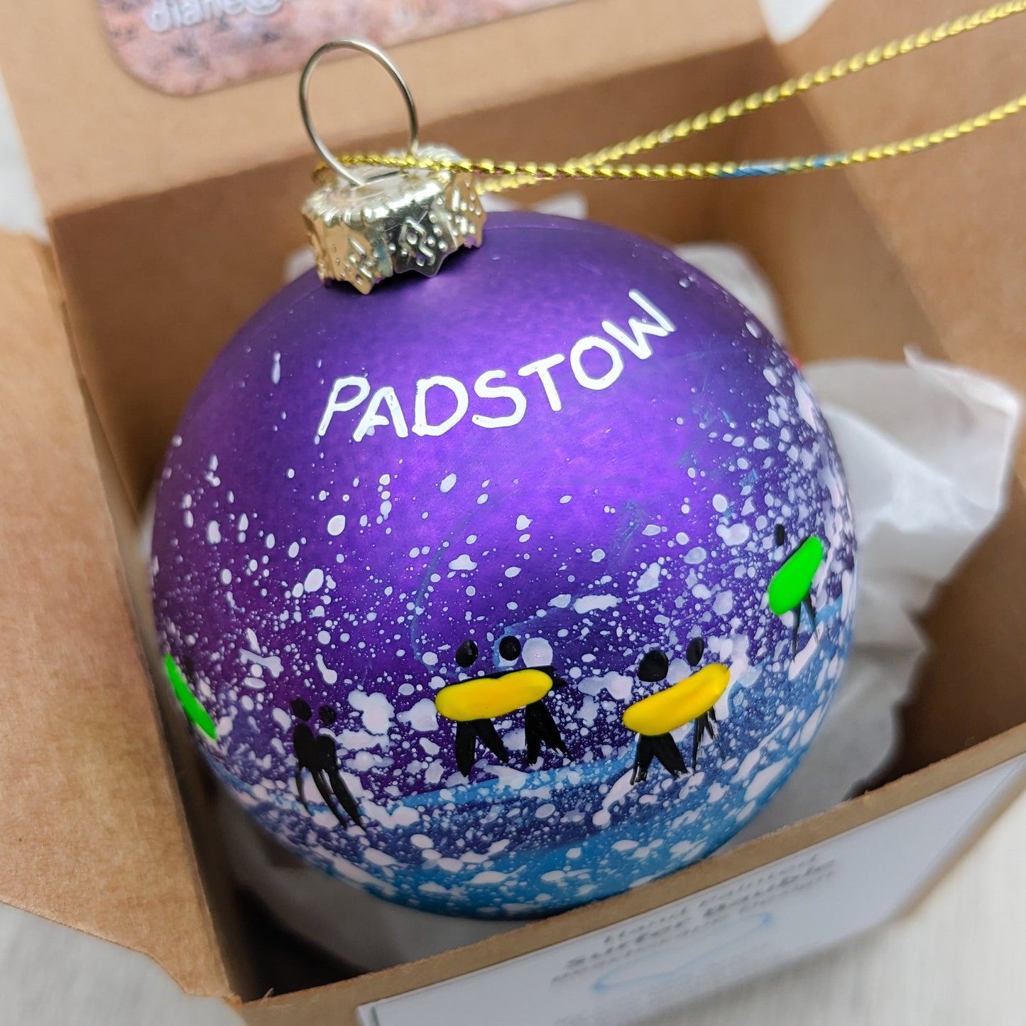 Hand Painted Bauble - Purple - Customise Text