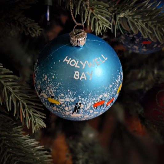 Hand Painted Bauble - Blue - Holywell Bay