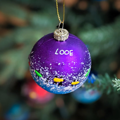 Hand Painted Bauble - Purple - Looe