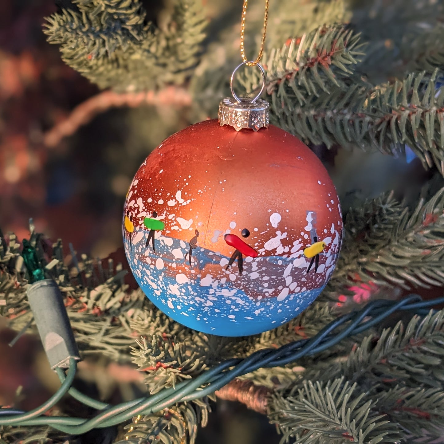 Hand Painted Bauble - Bronze - Cornwall