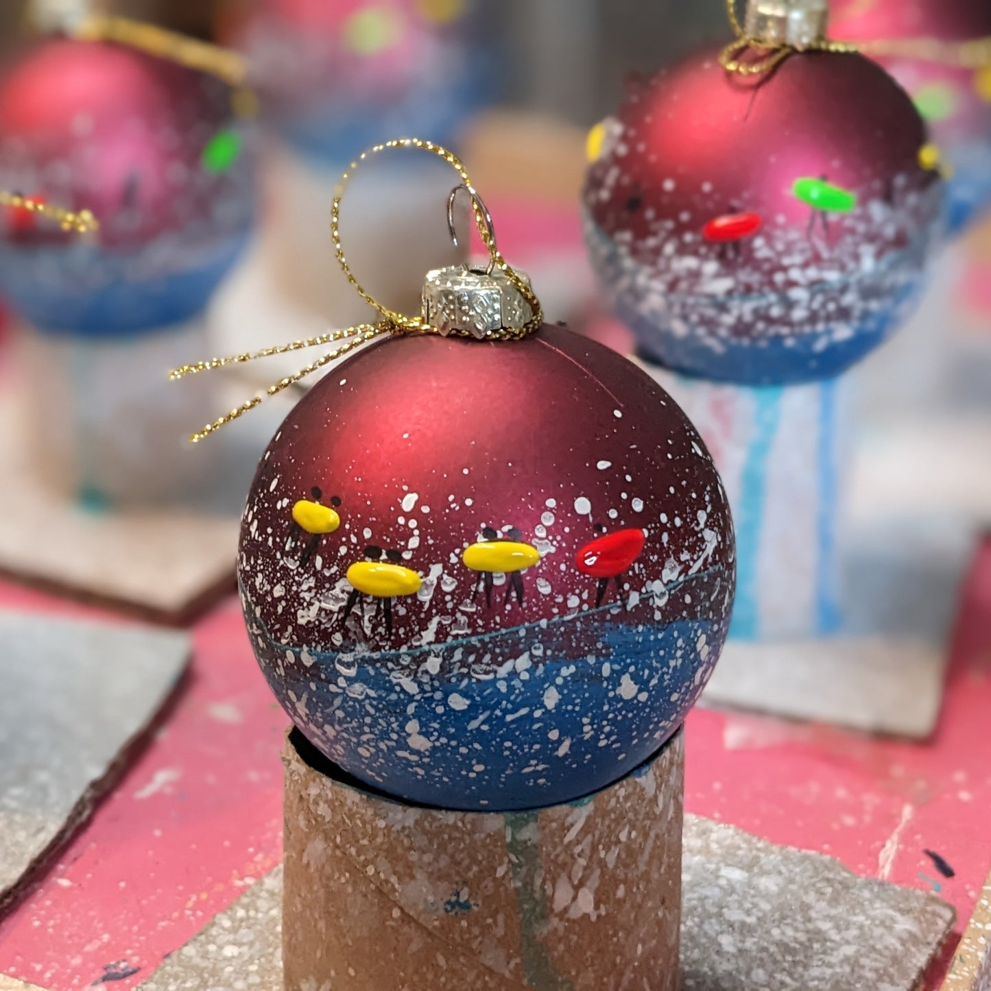 Hand Painted Bauble - Red - Porthcurno