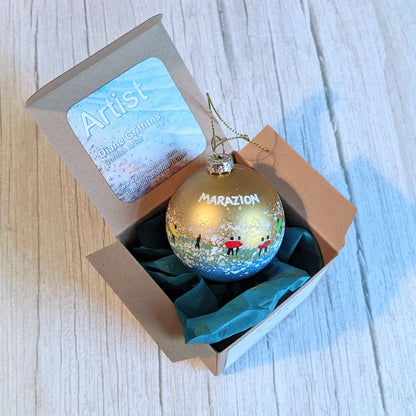 Hand Painted Bauble - Marazion - Choose Colour