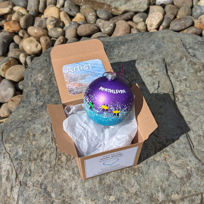 Hand Painted Bauble - Purple - Porthleven