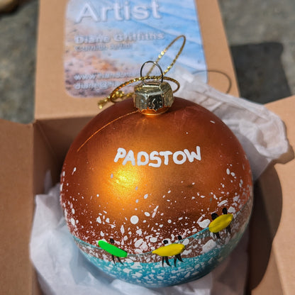 Hand Painted Bauble - Padstow - Choose Colour