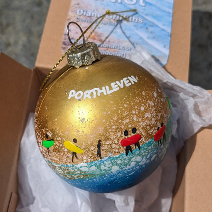 Hand Painted Bauble - Porthleven - Choose Colour