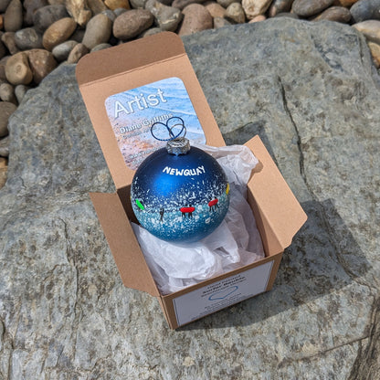 Hand Painted Bauble - Newquay - Choose Colour