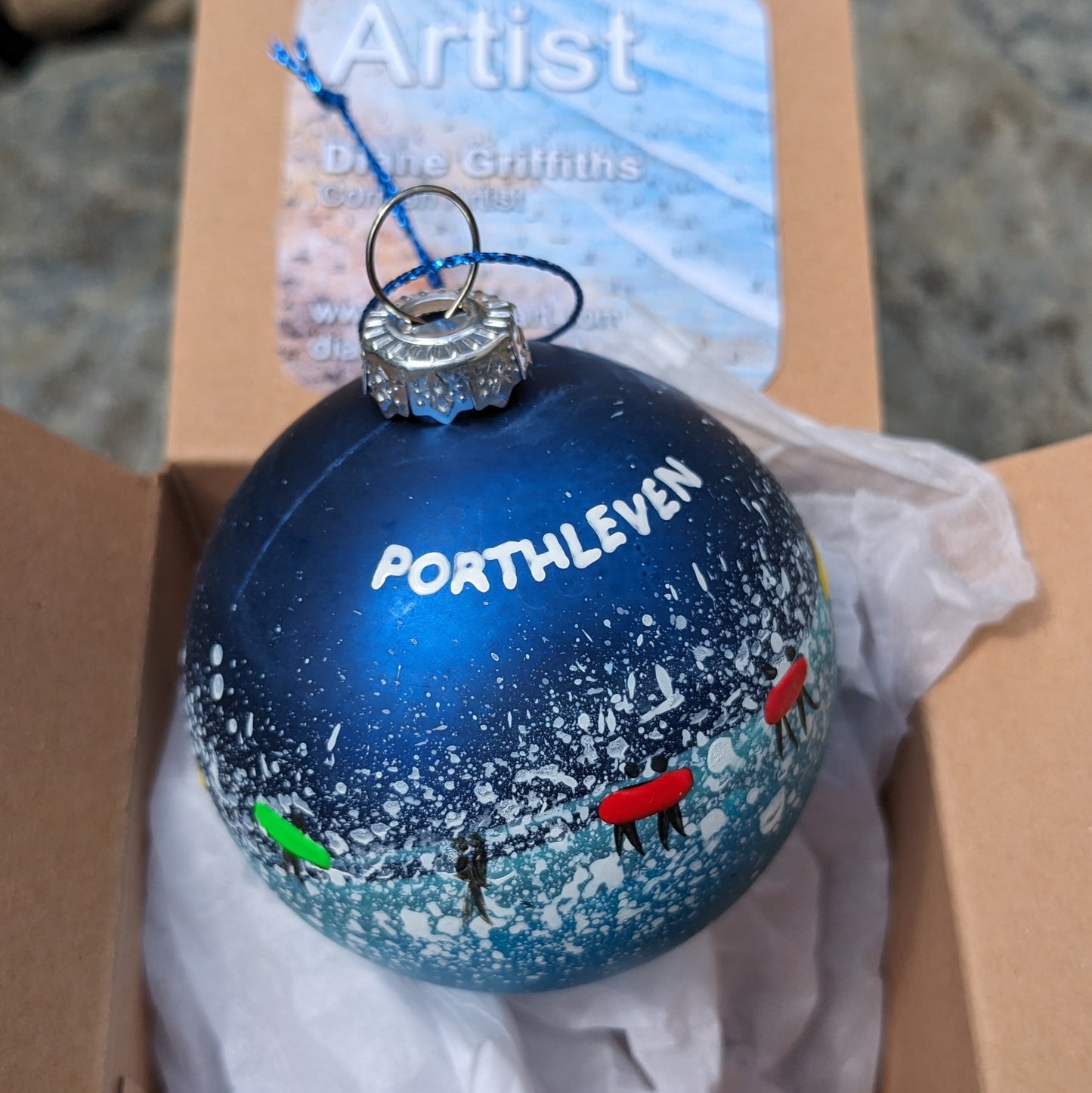 Hand Painted Bauble - Porthleven - Choose Colour