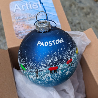 Hand Painted Bauble - Padstow - Choose Colour