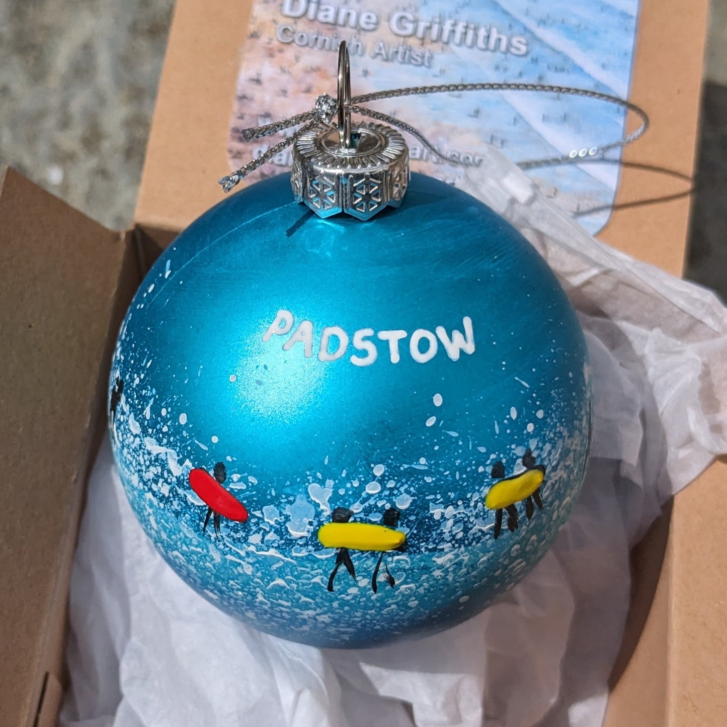 Hand Painted Bauble - Padstow - Choose Colour