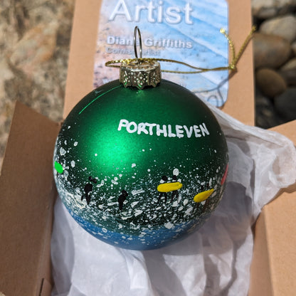 Hand Painted Bauble - Porthleven - Choose Colour