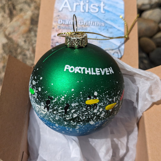 Hand Painted Bauble - Green - Porthleven