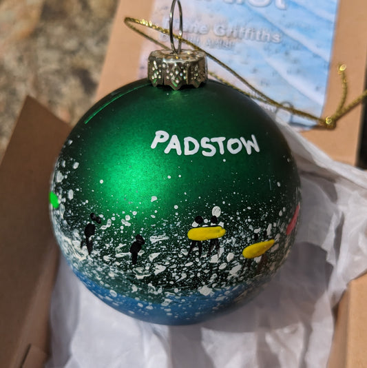 Hand Painted Bauble - Green - Padstow