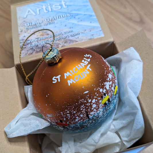 Hand Painted Bauble - Bronze - St Michael's Mount