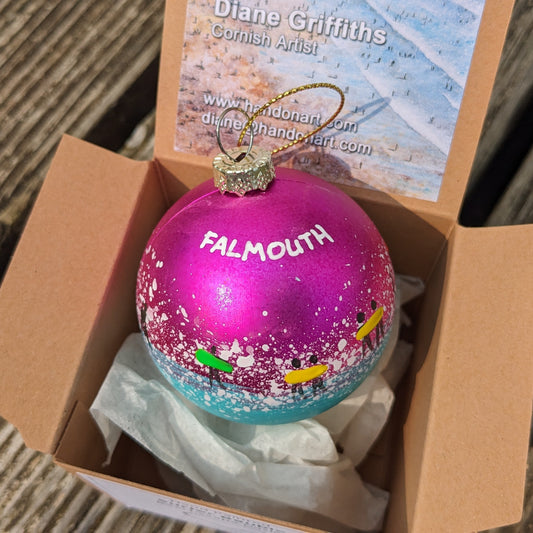 Hand Painted Bauble - Falmouth - Choose Colour