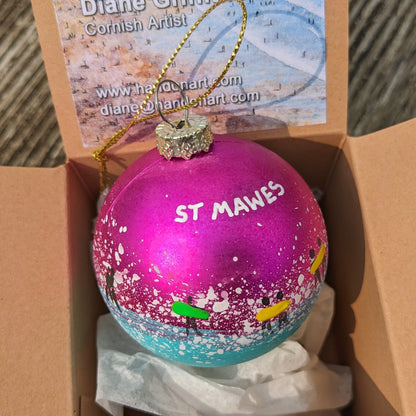 Hand Painted Bauble - St Mawes - Choose Colour