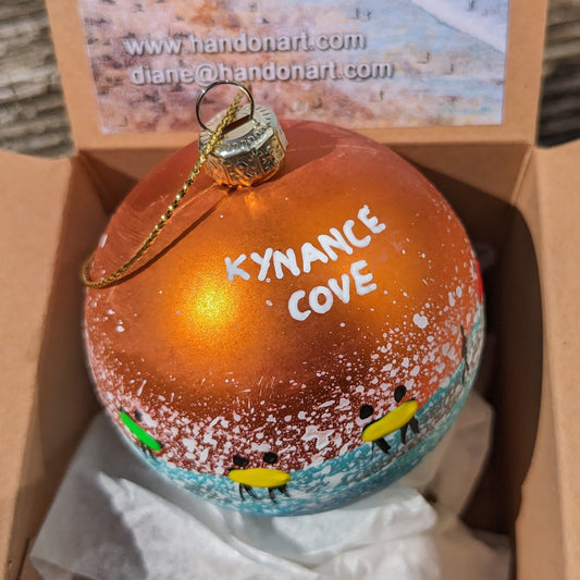 Hand Painted Bauble - Bronze - Kynance Cove