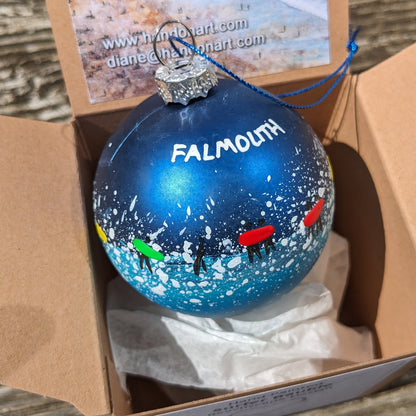 Hand Painted Bauble - Falmouth - Choose Colour