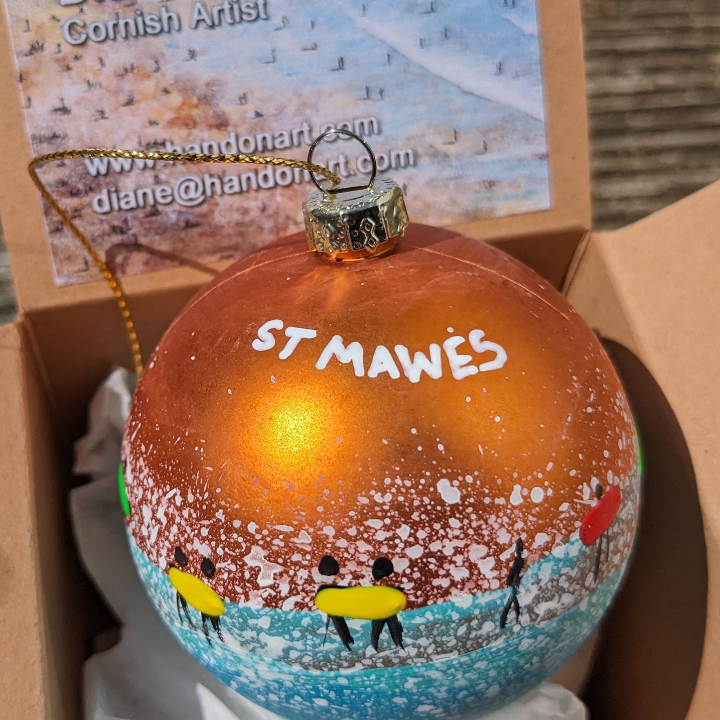 Hand Painted Bauble - St Mawes - Choose Colour