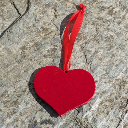 Hand Painted Hanging Heart - Red Valentine