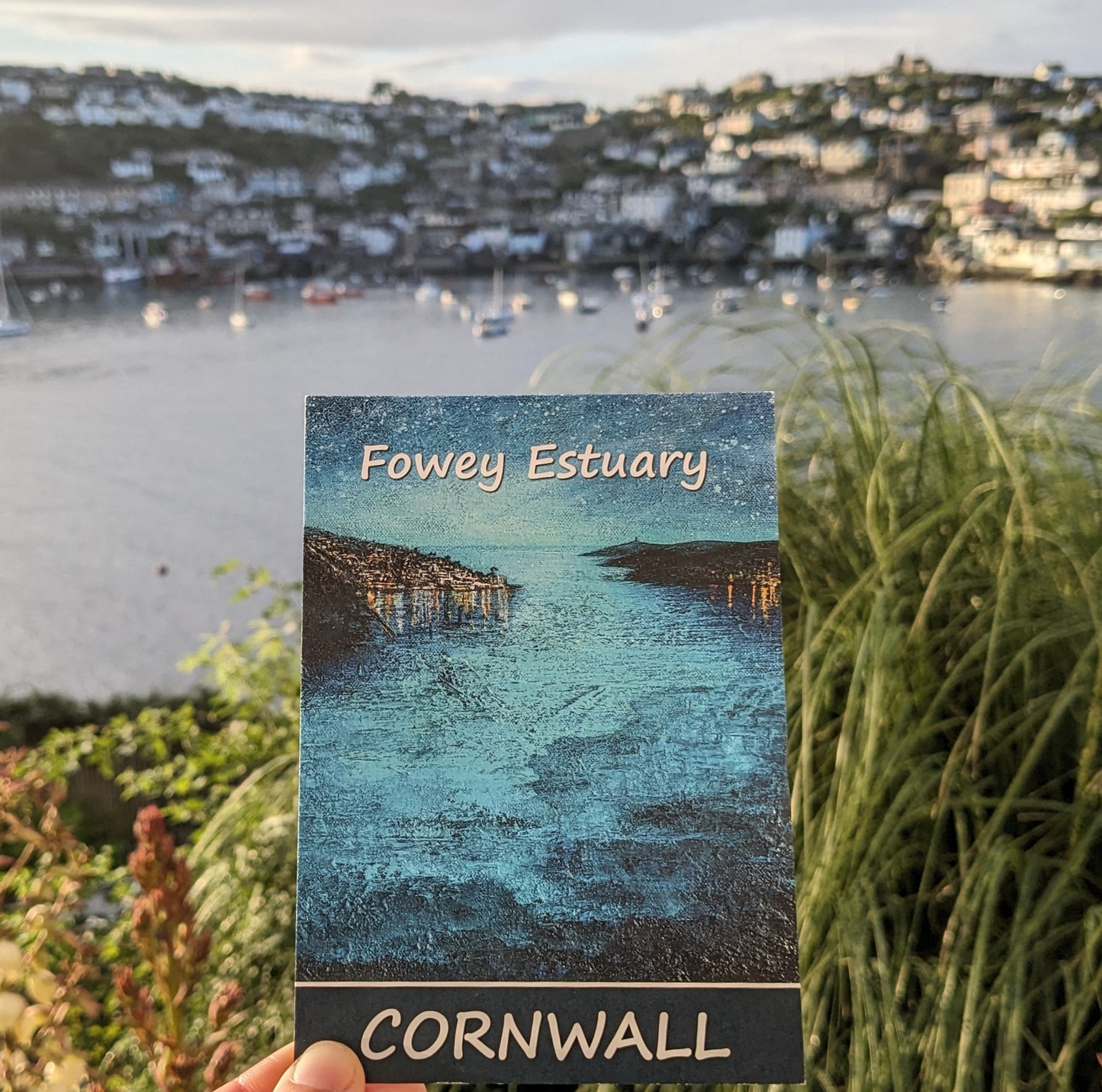 Fowey Evening Estuary Postcard