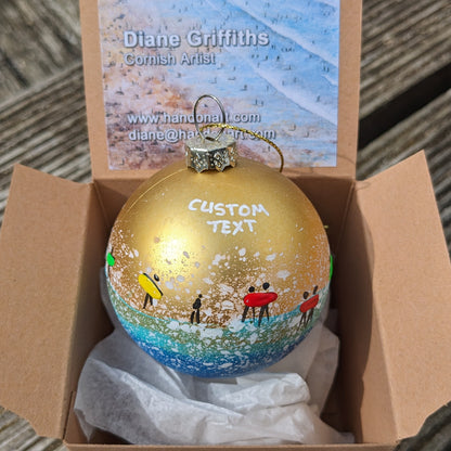 Hand Painted Bauble - Gold - Customise Text