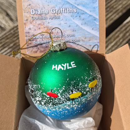 Hand Painted Bauble - Hayle - Choose Colour