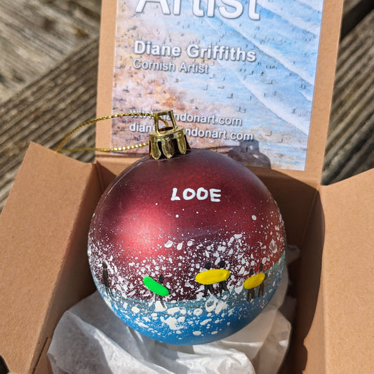 Hand Painted Bauble - Red - Looe