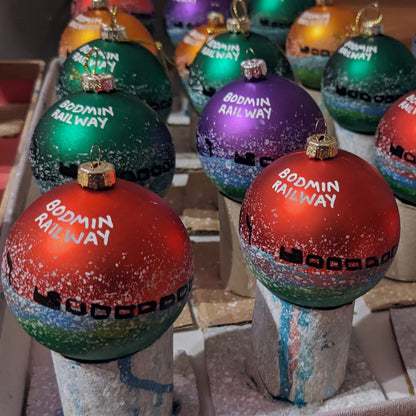 Hand Painted Bauble - Bodmin Railway - Choose Colour