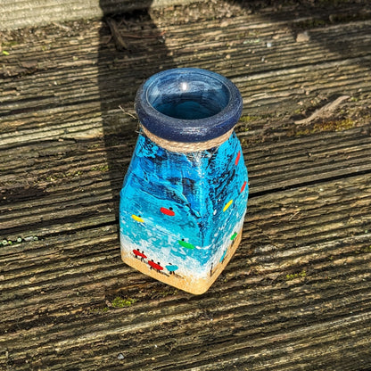 Hand Painted Milk Bottle