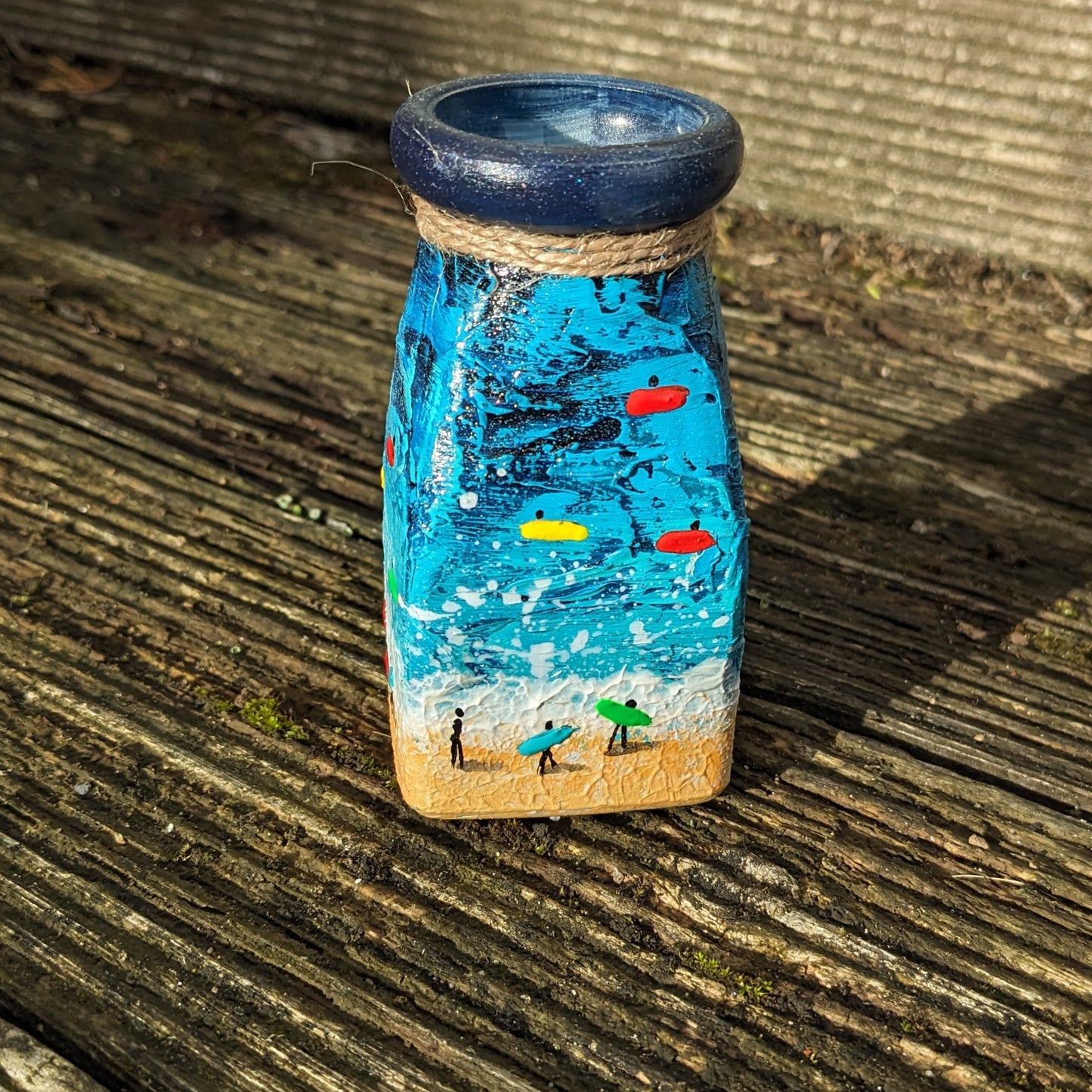 Hand Painted Milk Bottle