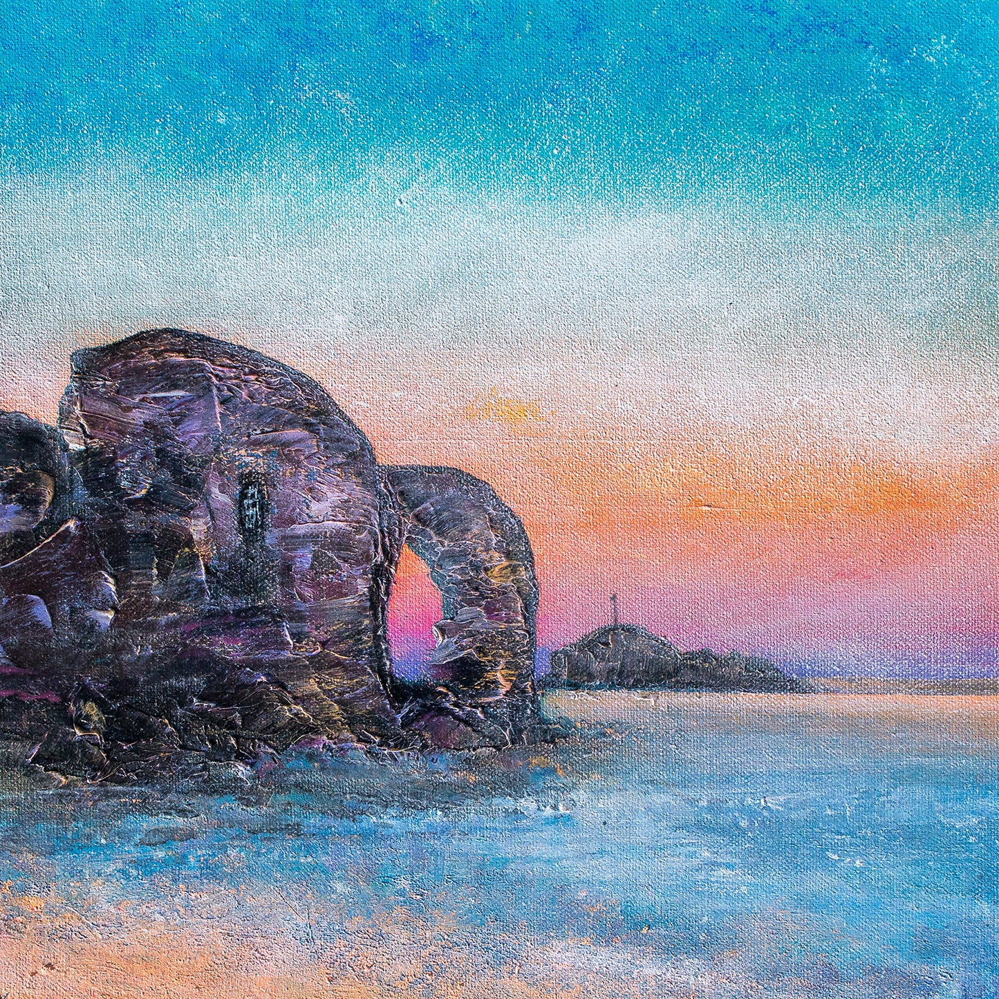 Arch Rock Sunset Perranporth Original Art