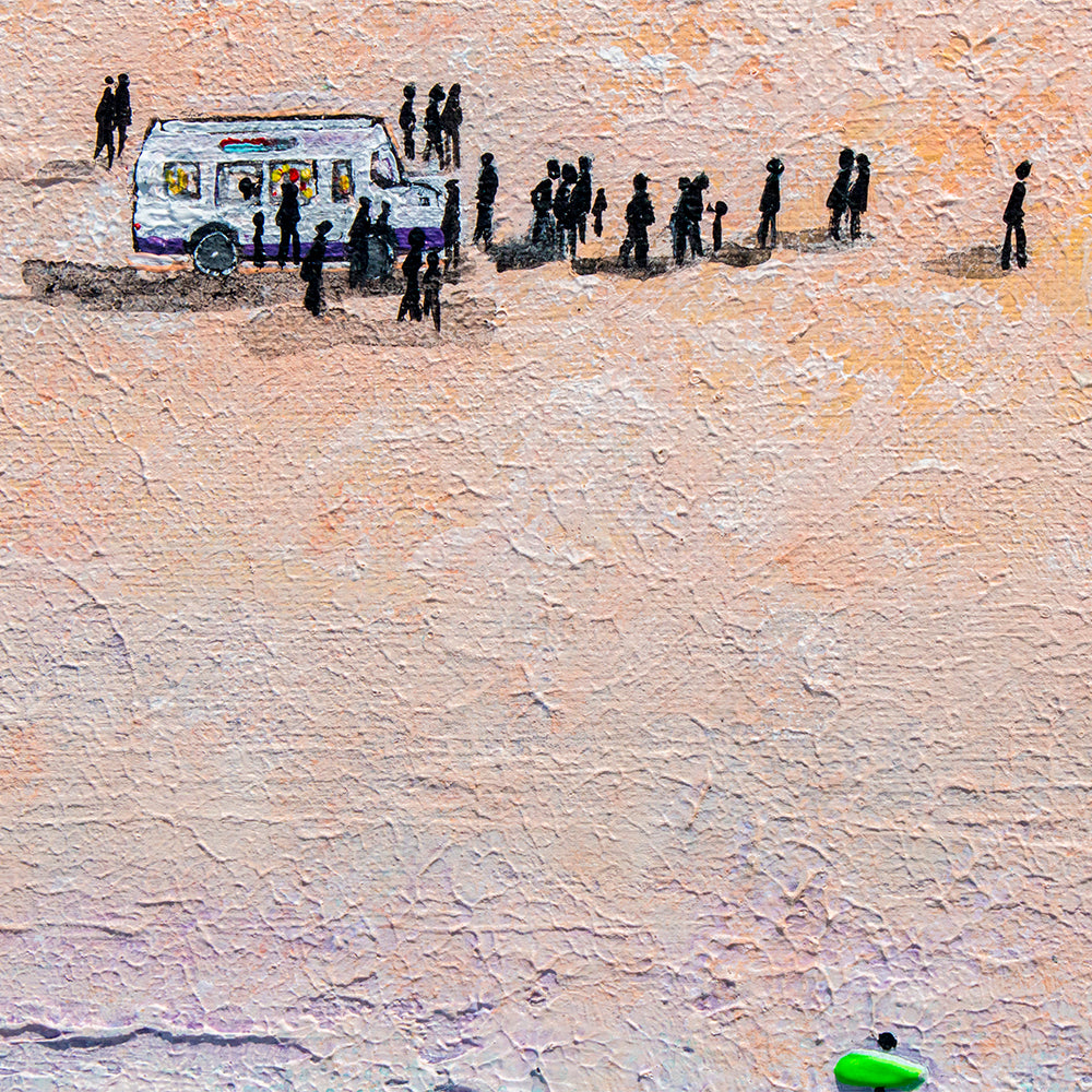 Queuing for Ice Cream Original Art