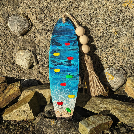 Hand Painted Surfboard Bookmark (with tassel)