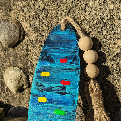 Hand Painted Surfboard Bookmark (with tassel)