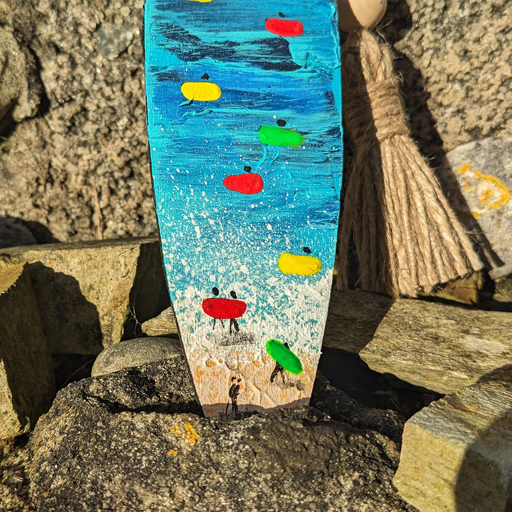 Hand Painted Surfboard Bookmark (with tassel)