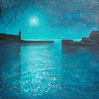 Twilight Porthleven Harbour Original Art